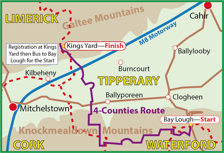 4 County Challenge Map